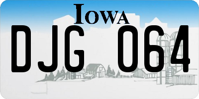IA license plate DJG064