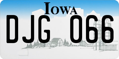 IA license plate DJG066