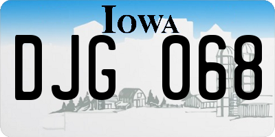 IA license plate DJG068
