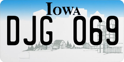 IA license plate DJG069