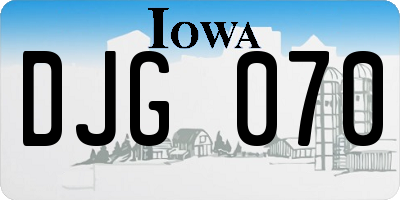 IA license plate DJG070