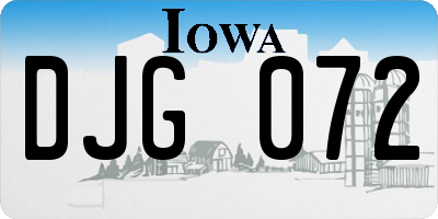 IA license plate DJG072