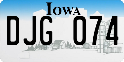 IA license plate DJG074