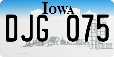 IA license plate DJG075