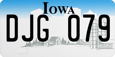 IA license plate DJG079