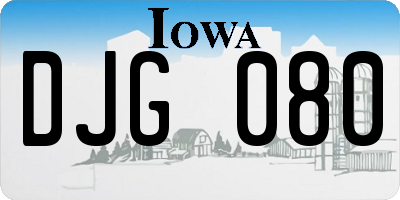 IA license plate DJG080