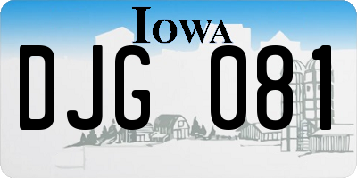 IA license plate DJG081