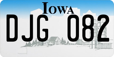 IA license plate DJG082