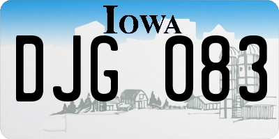 IA license plate DJG083