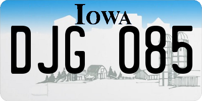 IA license plate DJG085