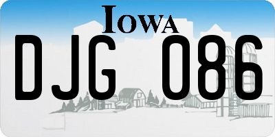 IA license plate DJG086