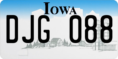 IA license plate DJG088