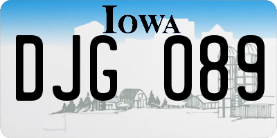 IA license plate DJG089