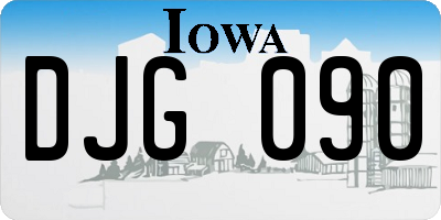 IA license plate DJG090