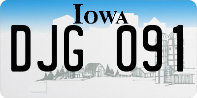 IA license plate DJG091