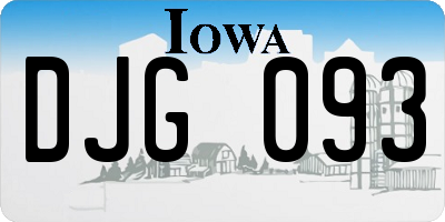 IA license plate DJG093