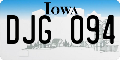 IA license plate DJG094