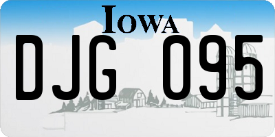 IA license plate DJG095