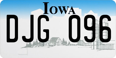 IA license plate DJG096