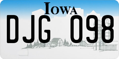 IA license plate DJG098