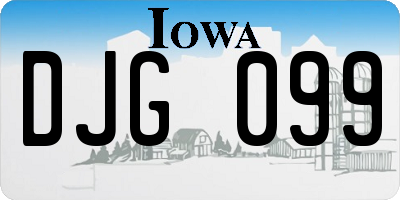 IA license plate DJG099