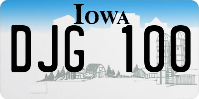 IA license plate DJG100