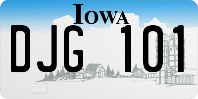 IA license plate DJG101