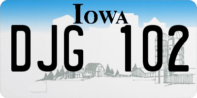 IA license plate DJG102
