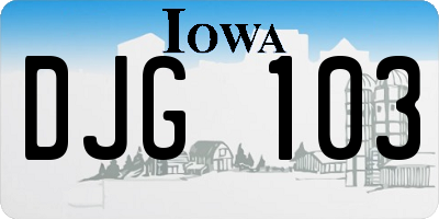 IA license plate DJG103