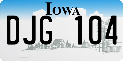 IA license plate DJG104