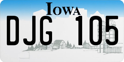 IA license plate DJG105