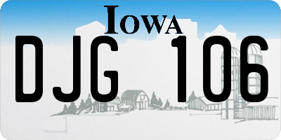 IA license plate DJG106