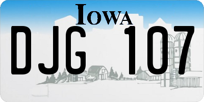IA license plate DJG107