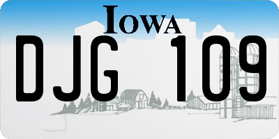 IA license plate DJG109