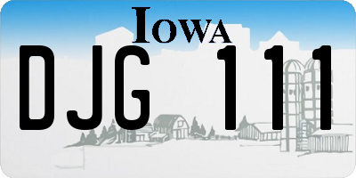 IA license plate DJG111