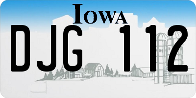 IA license plate DJG112