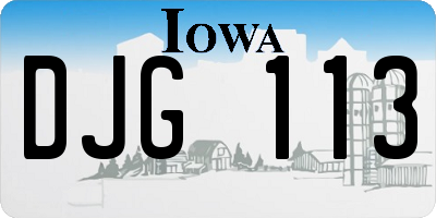 IA license plate DJG113