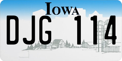 IA license plate DJG114
