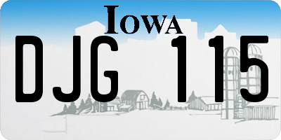 IA license plate DJG115