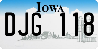 IA license plate DJG118