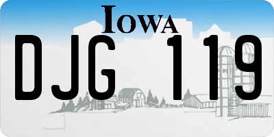 IA license plate DJG119