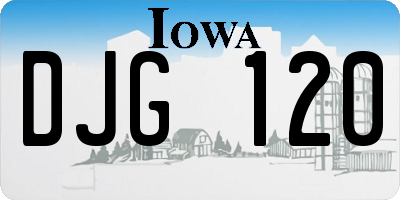 IA license plate DJG120