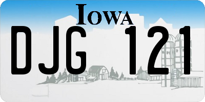 IA license plate DJG121