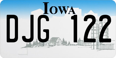 IA license plate DJG122