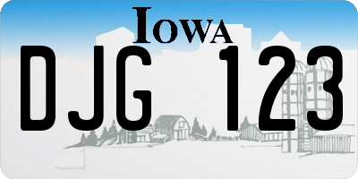 IA license plate DJG123