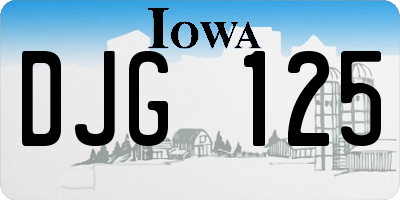 IA license plate DJG125