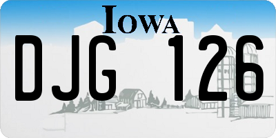 IA license plate DJG126