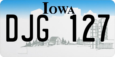 IA license plate DJG127
