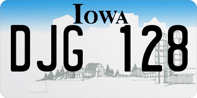 IA license plate DJG128