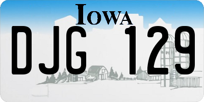 IA license plate DJG129